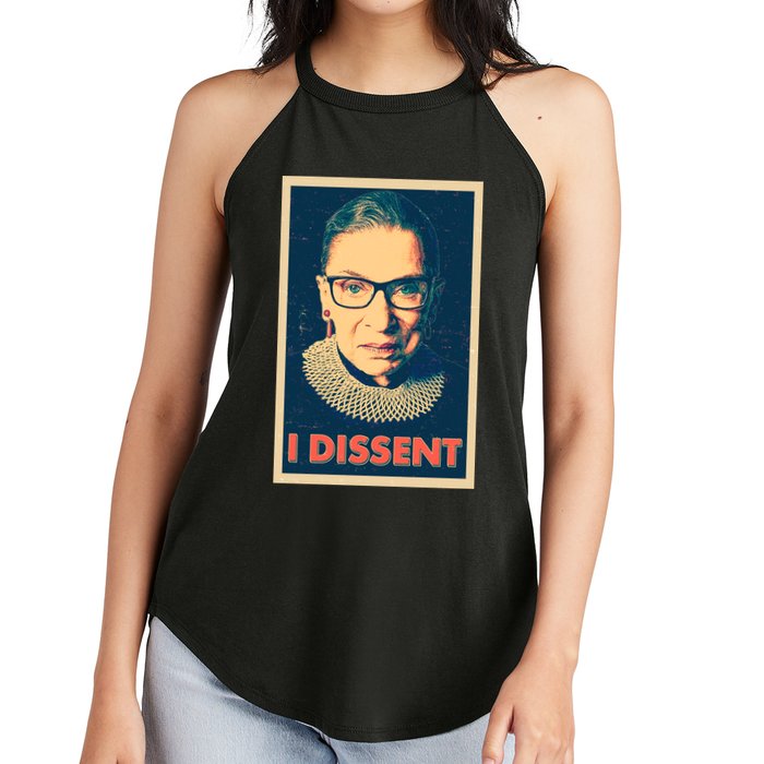 Retro Poster Ruth Bader Ginsburg I Dissent RBG Women's Perfect Tri Rocker Tank