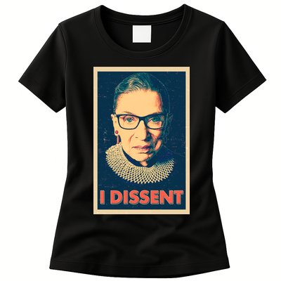 Retro Poster Ruth Bader Ginsburg I Dissent RBG Womens T-Shirt