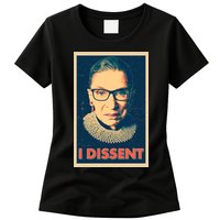 Retro Poster Ruth Bader Ginsburg I Dissent RBG Womens T-Shirt