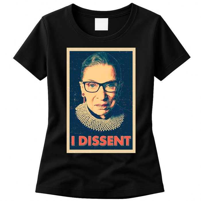 Retro Poster Ruth Bader Ginsburg I Dissent RBG Womens T-Shirt