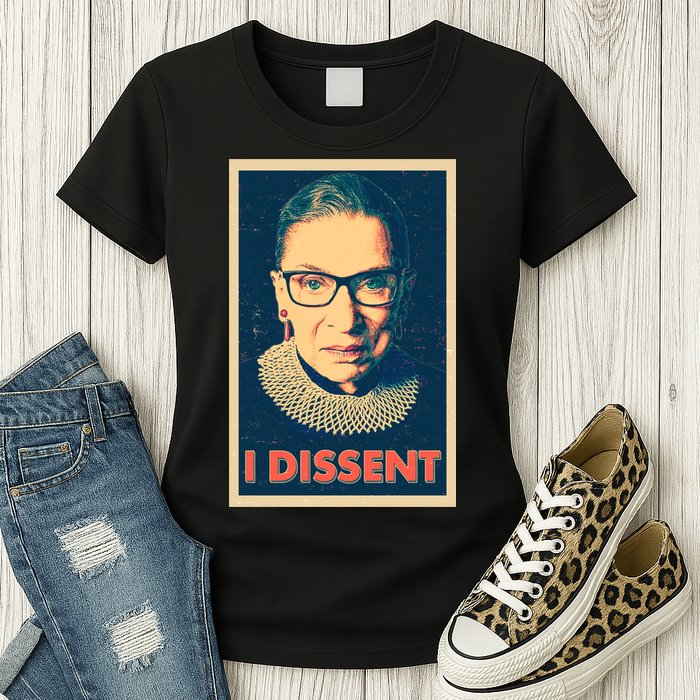 Retro Poster Ruth Bader Ginsburg I Dissent RBG Womens T-Shirt