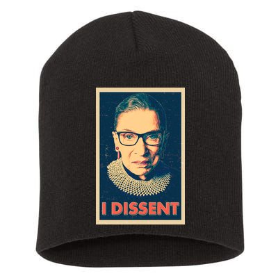 Retro Poster Ruth Bader Ginsburg I Dissent RBG Short Acrylic Beanie