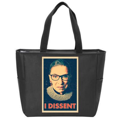Retro Poster Ruth Bader Ginsburg I Dissent RBG Zip Tote Bag