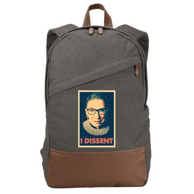 Retro Poster Ruth Bader Ginsburg I Dissent RBG Cotton Canvas Backpack