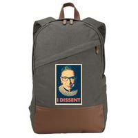 Retro Poster Ruth Bader Ginsburg I Dissent RBG Cotton Canvas Backpack