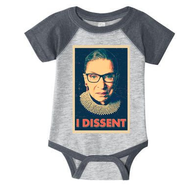 Retro Poster Ruth Bader Ginsburg I Dissent RBG Infant Baby Jersey Bodysuit