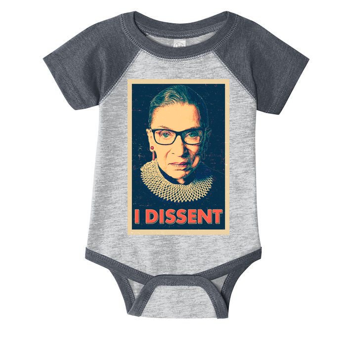 Retro Poster Ruth Bader Ginsburg I Dissent RBG Infant Baby Jersey Bodysuit