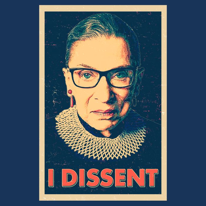Retro Poster Ruth Bader Ginsburg I Dissent RBG Infant Baby Jersey Bodysuit