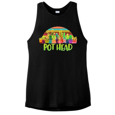 Retro Pot Head Plant Lover Ladies PosiCharge Tri-Blend Wicking Tank