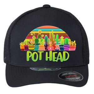 Retro Pot Head Plant Lover Flexfit Unipanel Trucker Cap