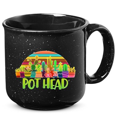 Retro Pot Head Plant Lover 15oz Campfire Ceramic Mug