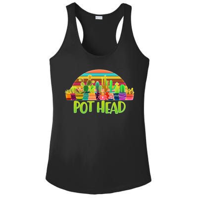 Retro Pot Head Plant Lover Ladies PosiCharge Competitor Racerback Tank