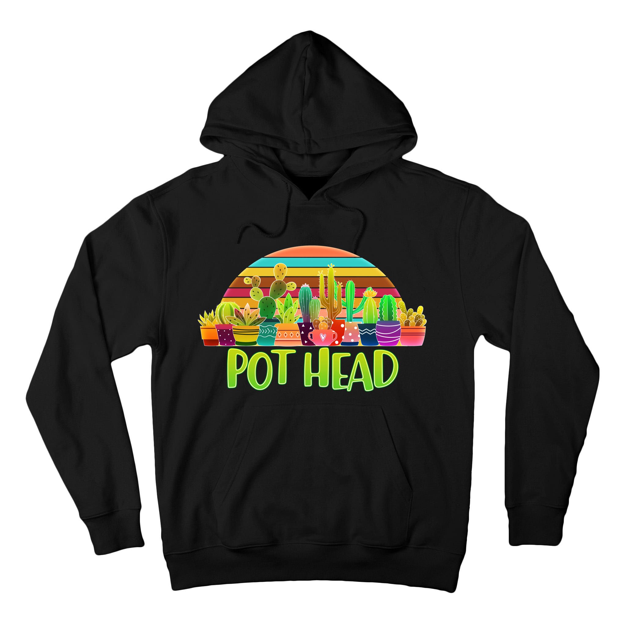 Retro Pot Head Plant Lover Tall Hoodie