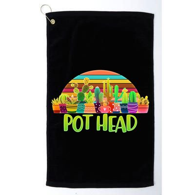 Retro Pot Head Plant Lover Golf Towel