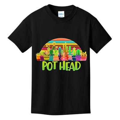 Retro Pot Head Plant Lover Kids T-Shirt