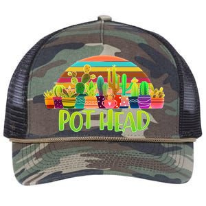 Retro Pot Head Plant Lover Retro Rope Trucker Hat Cap