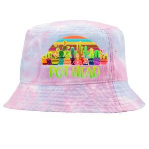 Retro Pot Head Plant Lover Tie-Dyed Bucket Hat