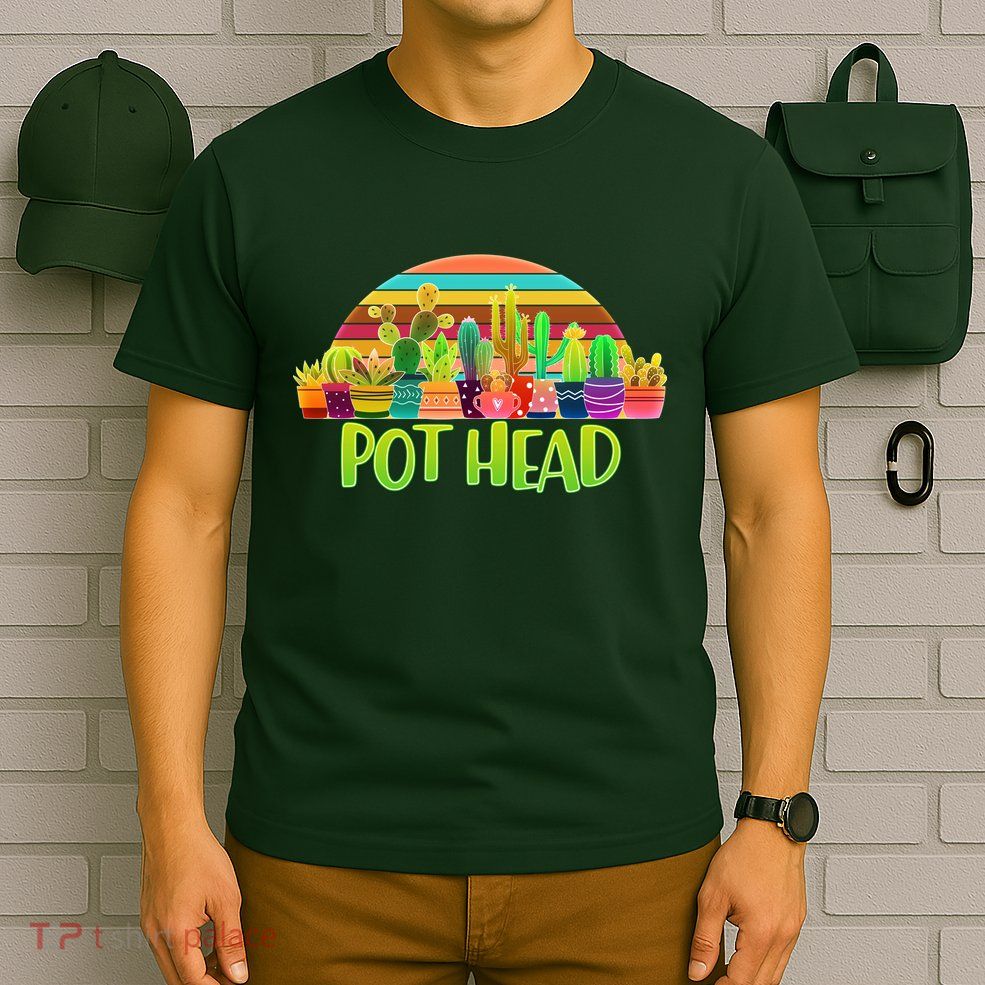 Retro Pot Head Plant Lover T-Shirt
