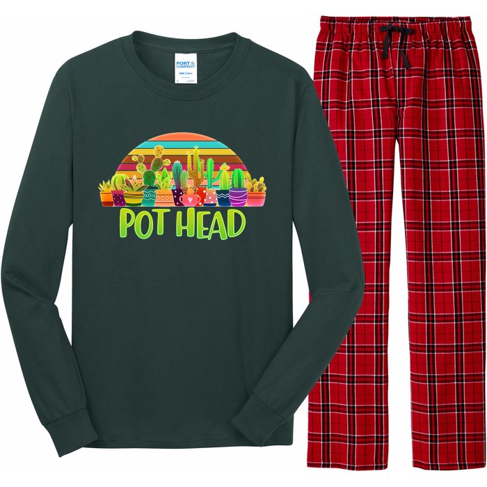 Retro Pot Head Plant Lover Long Sleeve Pajama Set