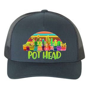 Retro Pot Head Plant Lover Yupoong Adult 5-Panel Trucker Hat