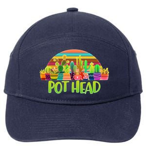 Retro Pot Head Plant Lover 7-Panel Snapback Hat