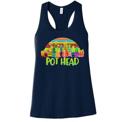 Retro Pot Head Plant Lover Women's Racerback Tank