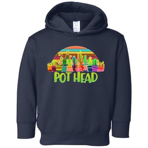 Retro Pot Head Plant Lover Toddler Hoodie