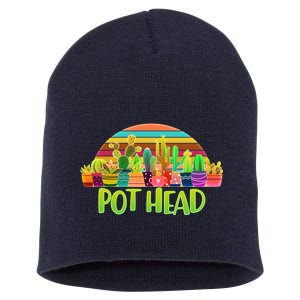 Retro Pot Head Plant Lover Short Acrylic Beanie