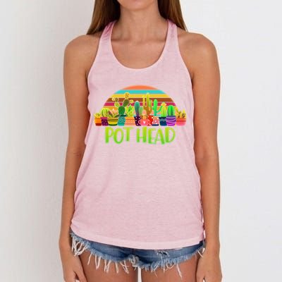 Retro Pot Head Plant Lover Women's Knotted Racerback Tank