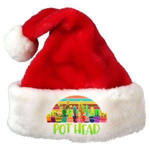 Retro Pot Head Plant Lover Premium Christmas Santa Hat