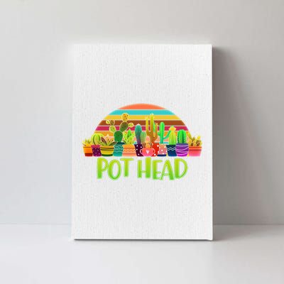 Retro Pot Head Plant Lover Canvas