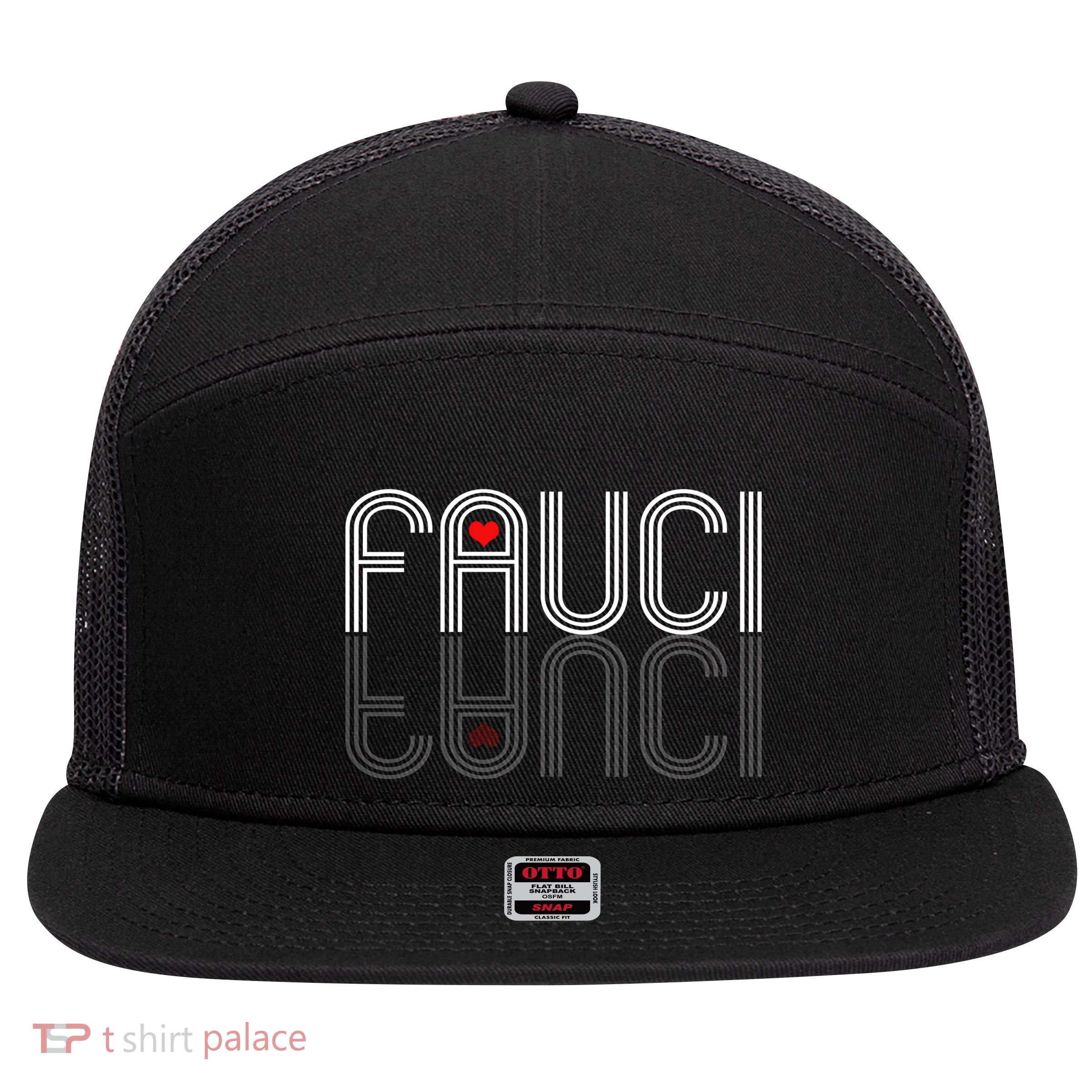 Retro Pro I Heart Dr Fauci 7 Panel Mesh Trucker Snapback Hat