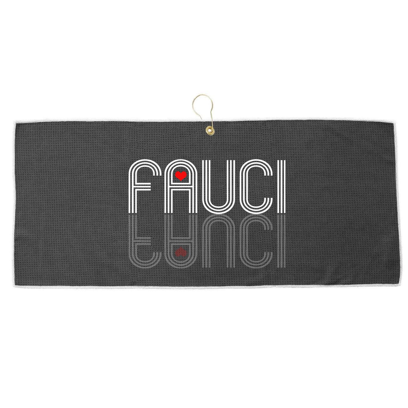 Retro Pro I Heart Dr Fauci Large Microfiber Waffle Golf Towel