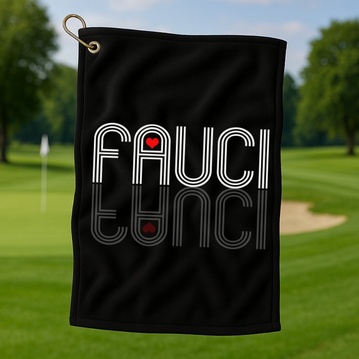 Retro Pro I Heart Dr Fauci Golf Towel