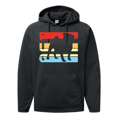 Retro Pug Logo Performance Fleece Hoodie