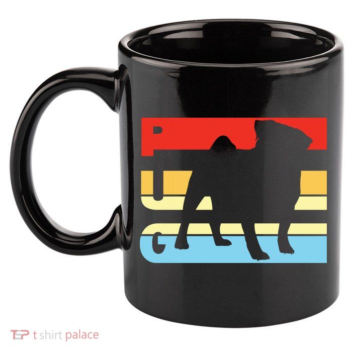 Retro Pug Logo 11oz C Handle Ceramic Mug