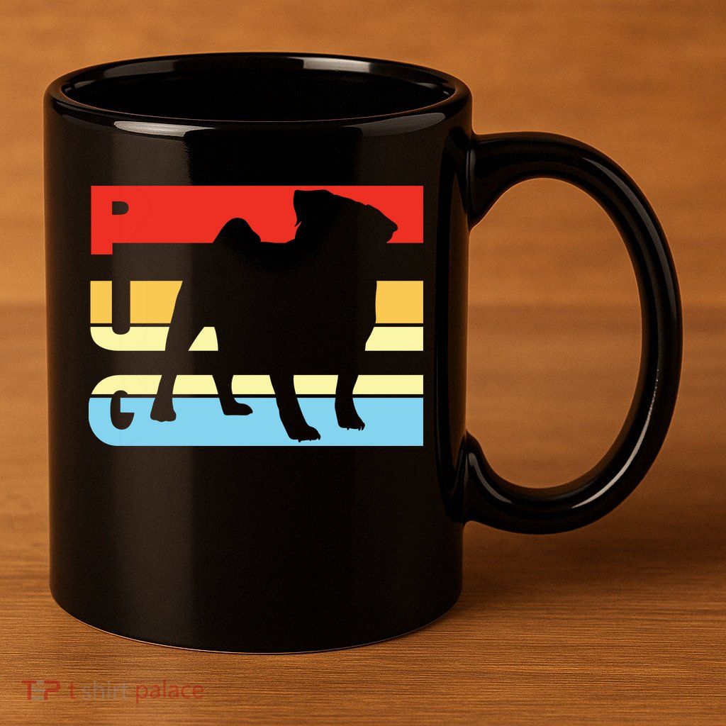 Retro Pug Logo 11oz C Handle Ceramic Mug
