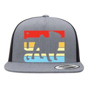 Retro Pug Logo Flat Bill Trucker Hat