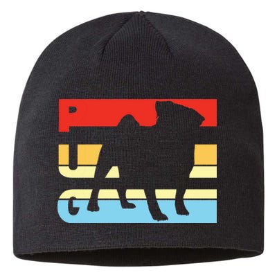 Retro Pug Logo Sustainable Beanie