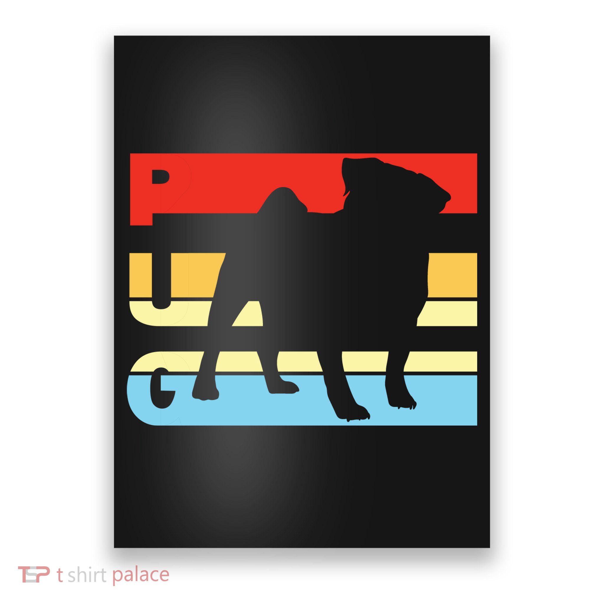 Retro Pug Logo Poster
