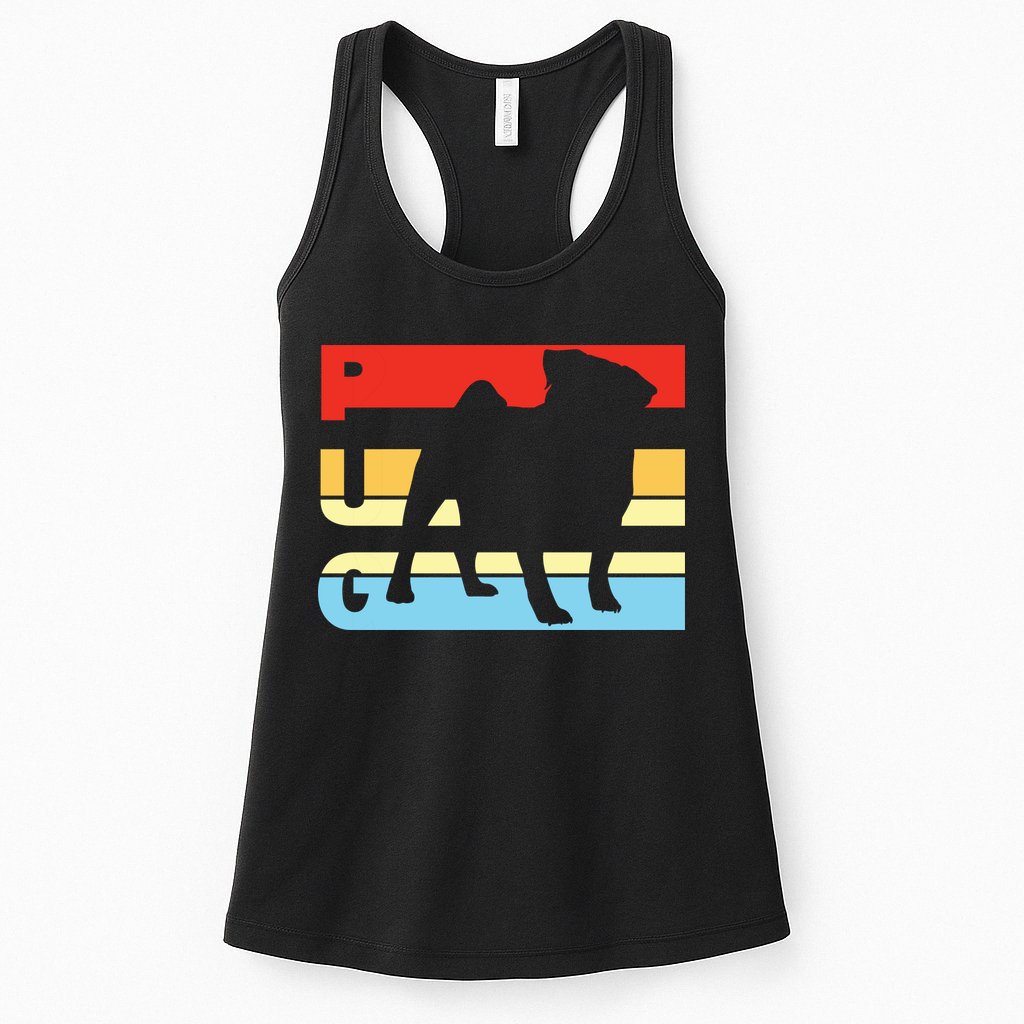 Retro Pug Logo Womens Tank Top