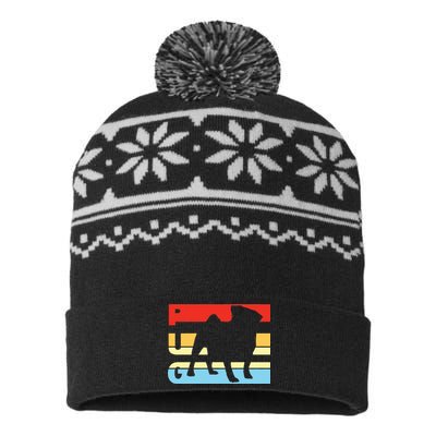 Retro Pug Logo USA-Made Snowflake Beanie