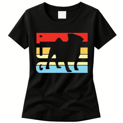 Retro Pug Logo Womens T-Shirt