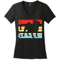 Retro Pug Logo Women's V-Neck T-Shirt