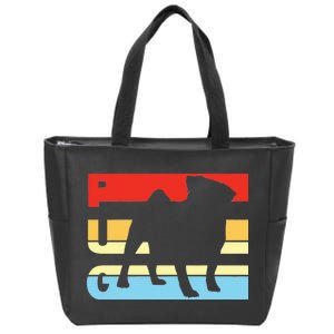 Retro Pug Logo Zip Tote Bag