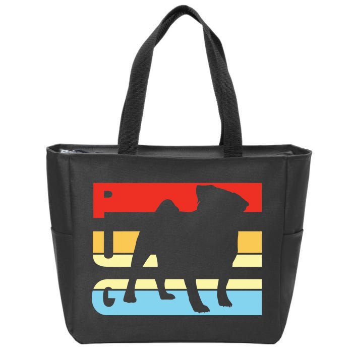 Retro Pug Logo Zip Tote Bag