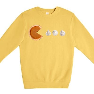 Retro Pumpkin Pie Thanksgiving Game Premium Crewneck Sweatshirt