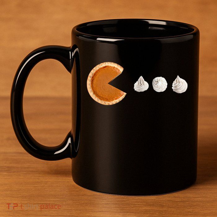 Retro Pumpkin Pie Thanksgiving Game 11oz C Handle Ceramic Mug