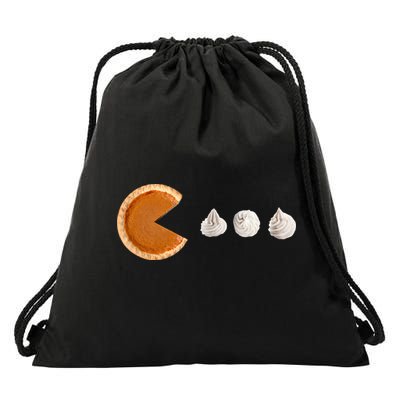 Retro Pumpkin Pie Thanksgiving Game Drawstring Bag