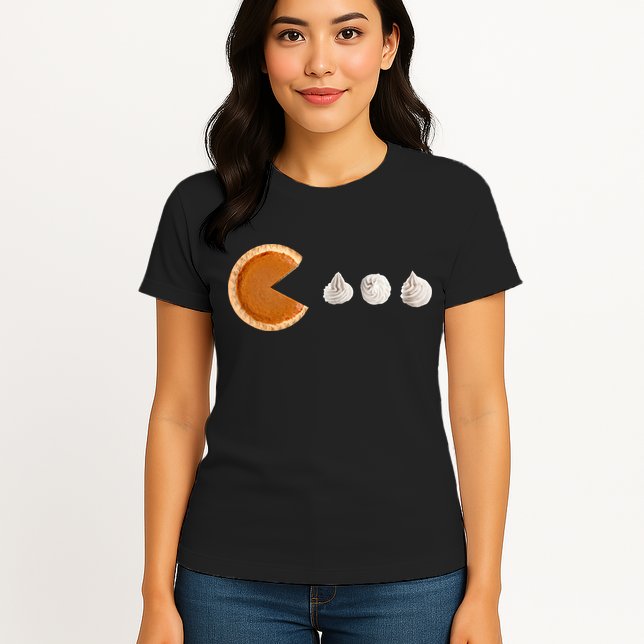 Retro Pumpkin Pie Thanksgiving Game Womens T-Shirt